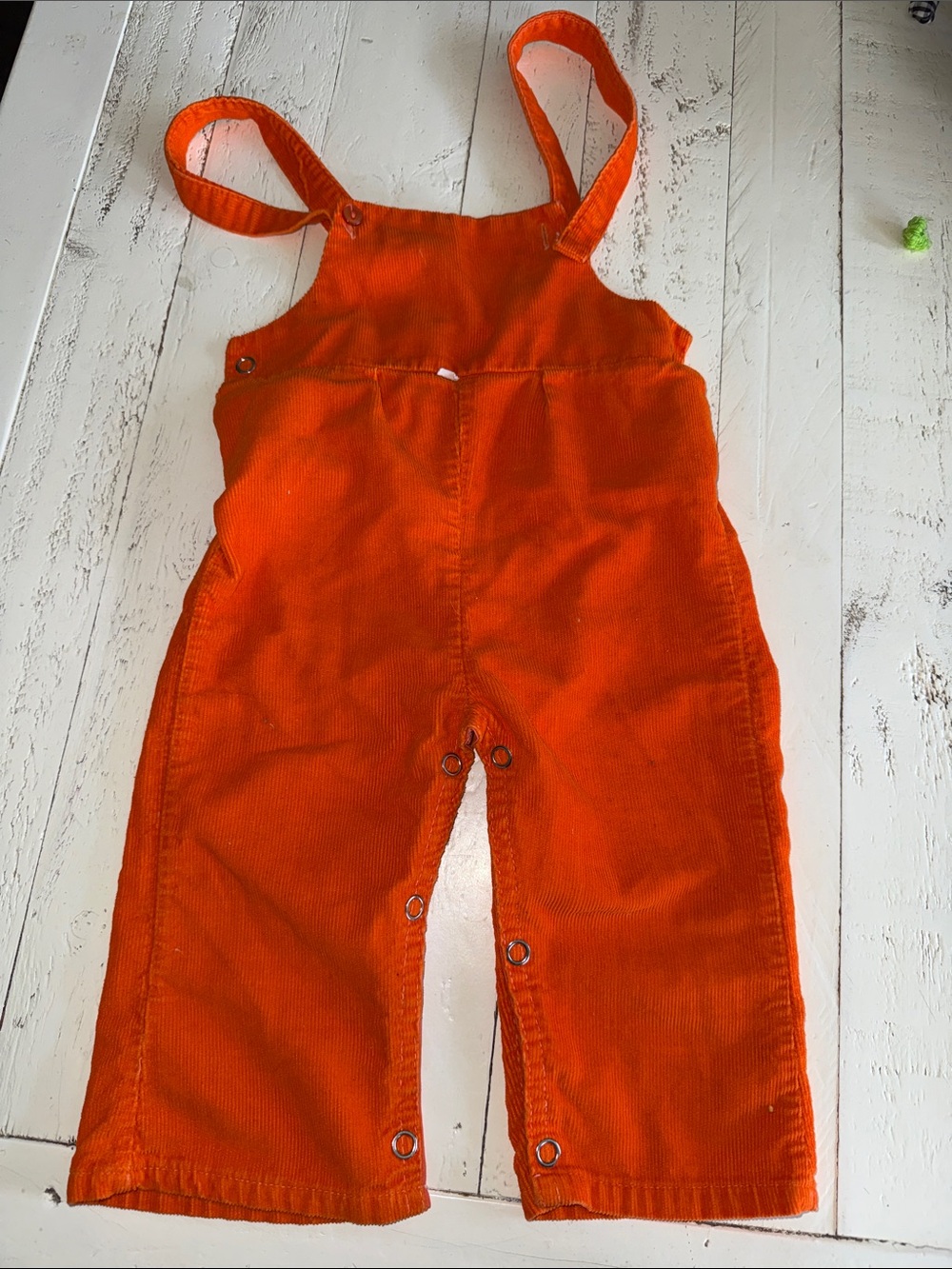 18/24m 80s vintage Kids Orange Corduroy Overalls - Classic Strappy Bottoms